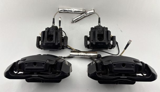 2008-2013 E90 E92 BMW M3 OEM Brake Calipers w/ Stainless Hoses / Set of 4 / Black / 109K E9M06