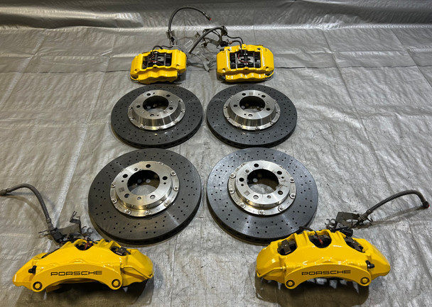 2017-2025 Porsche 718 Boxster Cayman PCCB Carbon Ceramic Brake Rotors / Calipers / Set / 65k / BC302