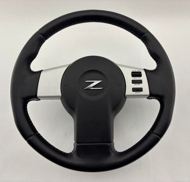 2003-2005 Nissan 350Z Black Leather Steering Wheel w/ Airbag /   5Z029
