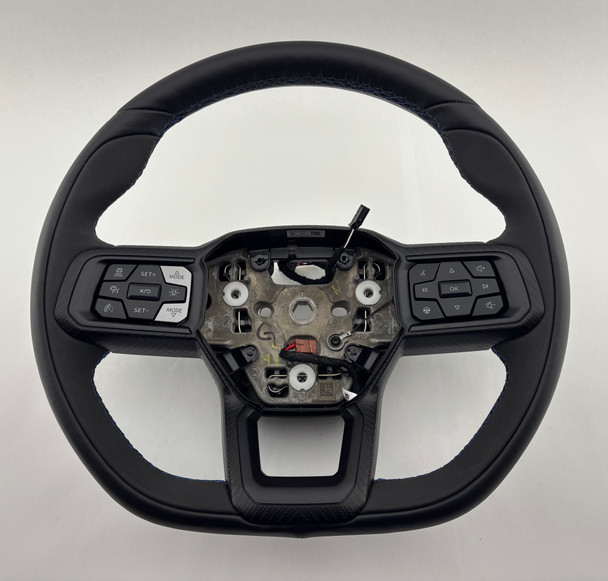 2024-2025 Ford Mustang GT Dark Horse S650 Black Leather Steering Wheel w/ Blue Stitching / Controls / Manual /   FM201