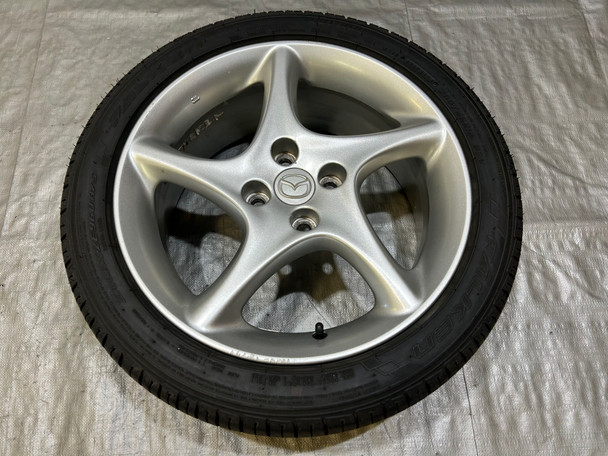 2001-2003 Mazda Miata 16x6.5" 5 Spoke Twist Wheel Rim w/ Tire / Silver / NB258