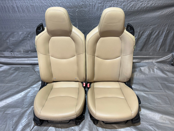 2009-2015 Mazda Mx5 Miata OEM Leather Seats / Dune Beige / Pair / NC106