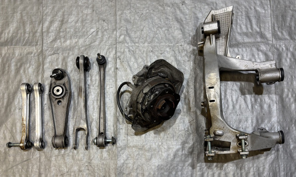 1999-2004 Porsche 996 911 Passenger Rear Spindle Hub w/ Control Arms / Subframe Bracket  / 88K P6019