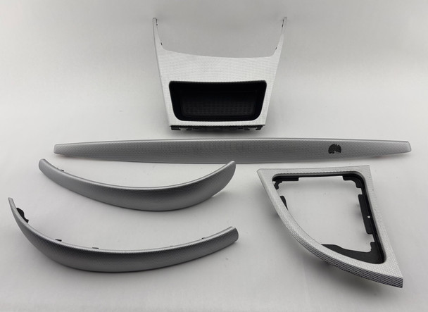 2008-2013 BMW 128i 135i Glacier Silver Aluminum Interior Dash Console Trim Panel Set /   B1013