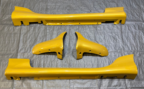 1999-2005 Mazda Miata Large Tupperware Side Skirts & Mud Flaps / Blazing Yellow  NB265