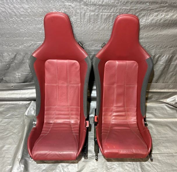 2005-2011 Lotus Elise OEM Probax Leather Seats / Red / Pair / LEL01