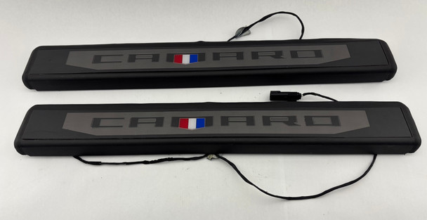 2016-2024 Chevrolet Camaro Coupe Illuminated Door Sill Trim Panels / Pair /   CM003