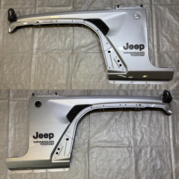 2018-2025 Jeep Wrangler JL Driver And Passenger Side Fender Apron Panels / Billet Silver Metallic  JL012