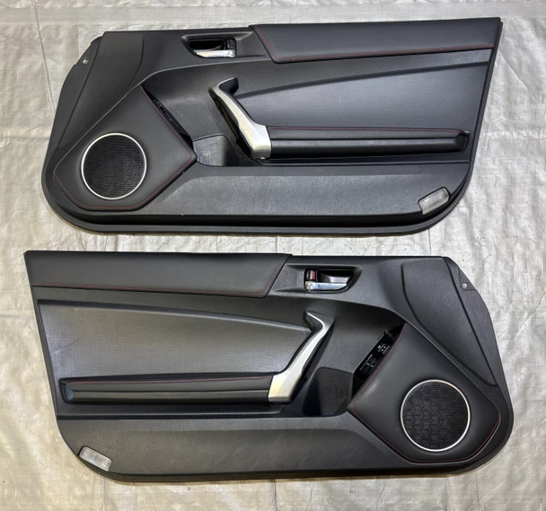 2017-2020 Subaru BRZ Limited OEM Interior Door Panels / Pair / Red Stitching /   FB053
