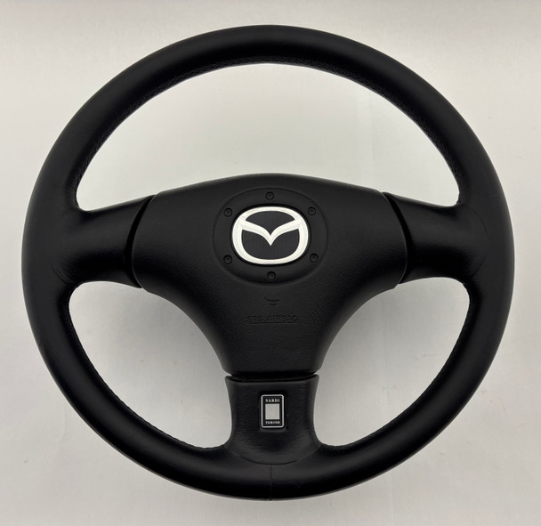 2001-2005 Mazda Miata OEM Black Leather Nardi Steering Wheel w/ Airbag /   NB263