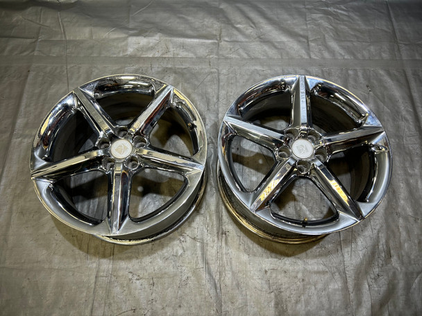 2007-2010 Saturn Sky 18x8" OEM 5 Spoke Chrome Wheels Rims / Pair / PS075