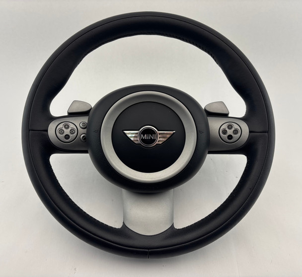 2003-2006 Mini Cooper 3 Spoke Leather Steering Wheel w/ Airbag / Automatic /   R1033