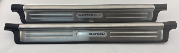 2004-2005 Mazdaspeed Miata Brushed Aluminum Door Sills Trim Panels / Pair  /   NB274