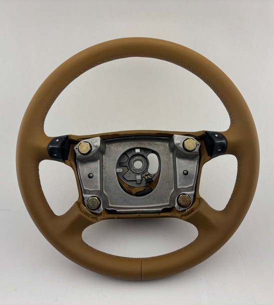 1997-2001 Porsche 986 Boxster / 996 911 Savannah Beige Leather 4 Spoke Steering Wheel / Tiptronic /   P6020