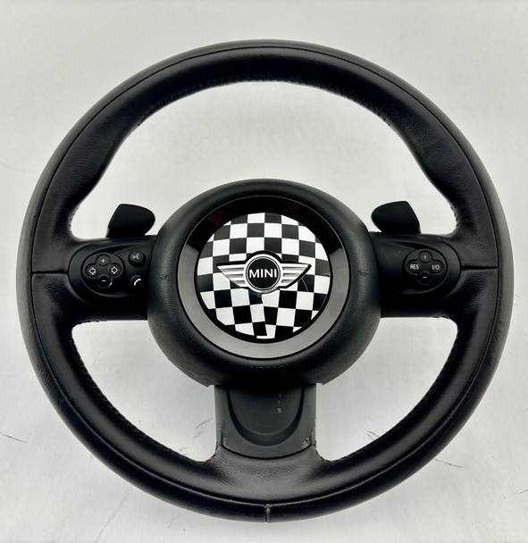 2011-2015 Mini Cooper S R56 R57 Black Leather Steering Wheel w/ Air Bag / Automatic /   R2034