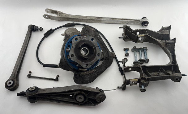 2005-2008 Porsche 987 Boxster S Cayman S Driver Side Rear Knee Hub w/ Control Arms / Subframe Bracket / 74K BC039