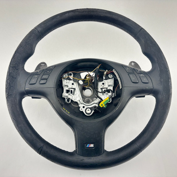 2001-2006 E46 BMW M3 M Sport Leather Steering Wheel / SMG *DAMAGED* /   M3019