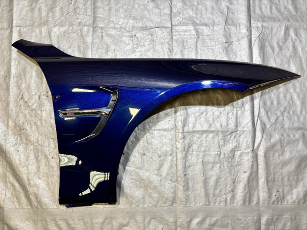 2015-2020 F82 F83 BMW M4 Passenger Side Fender Panel / Tanzanite Blue Metallic  F8M07