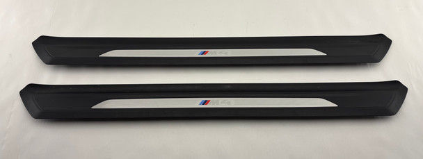 2015-2020 F83 BMW M4 Convertible OEM Interior Door Sill Trims / Pair /   F8M07