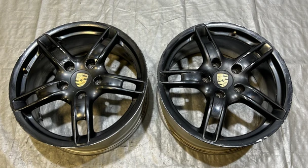 2005-2008 Porsche 987 Boxster S Cayman S 18x8" Front Wheels Rims / Pair / *Bend* / BC040