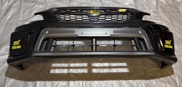 2018-2020 Subaru WRX STI Front Bumper Cover w/ Grilles / Fog Light Covers / Crystal Black Silica  SS020