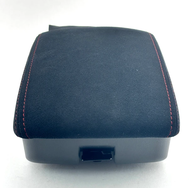 2017-2021 Subaru WRX STI Center Console Lid / Black Suede w/ Red Stitching /   SS020