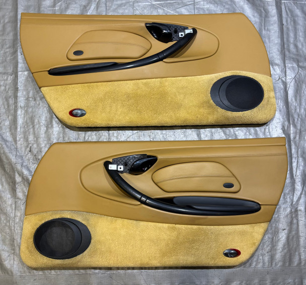1999-2004 Porsche 986 Boxster Savanna Beige Full Leather Interior Door Panels / Pair /   BX074
