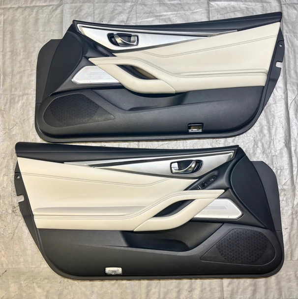 2017-2020 Infiniti Q60 Stone Leather Interior Door Panels / Pair /   IQ606