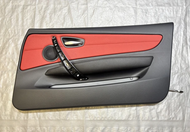 2008-2013 BMW E88 128i 135i Convertible Passenger Side Interior Door Panel / Coral Red /   B1014