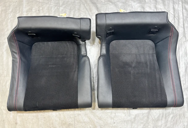 2022-2023 Subaru BRZ Limited OEM Rear Lower Seat Cushions / Black Suede / Red Stitching /   FB211