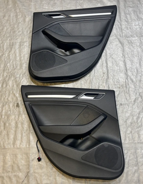 2015-2016 Audi S3 Rear Interior Door Panels / Pair / Black Leather /   S3109