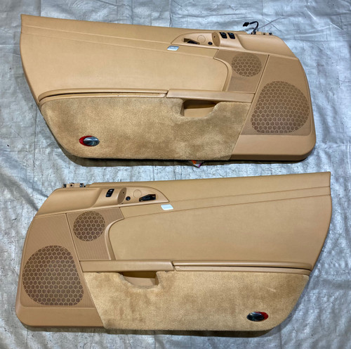 1998-1999 Porsche Boxster 986 Left & Right Door Interior Trim Panel Set Gray main image 1