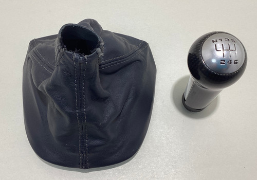 GENUINE Leatherスエードポンチョ Carbon fiber 6MT Porsche 997 shift knob shifter GT3