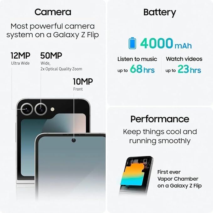 SAMSUNG Galaxy Z Flip 6 AI Cell Phone