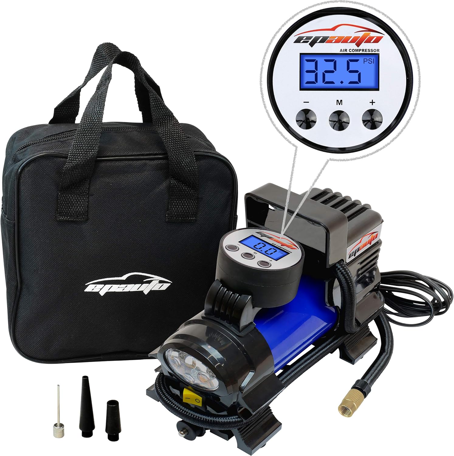 Portable Tire Inflator Air Compressor – Digital Auto Pump 12V