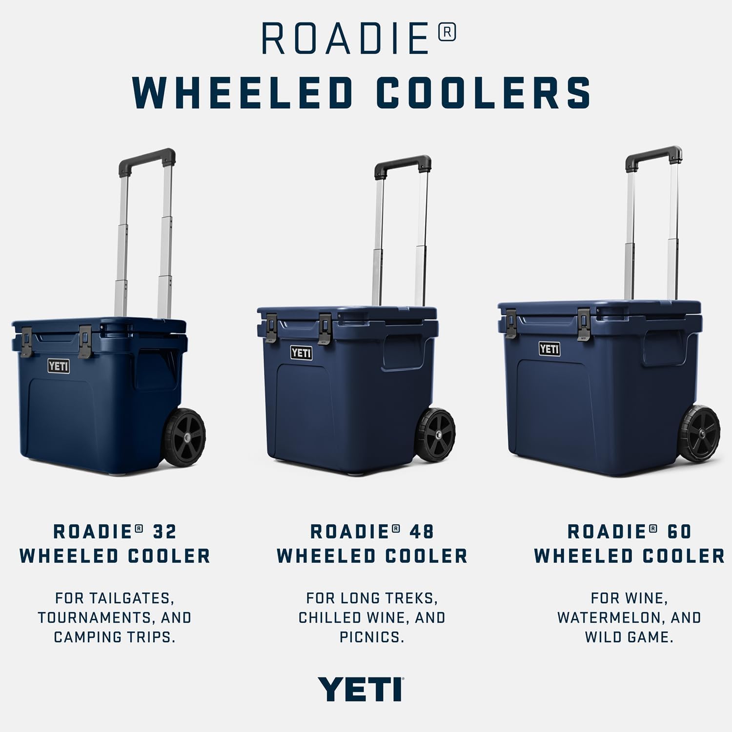 YETI Roadie 32QT Wheeled Insulated Cooler – Portable Ice Chest with Handle