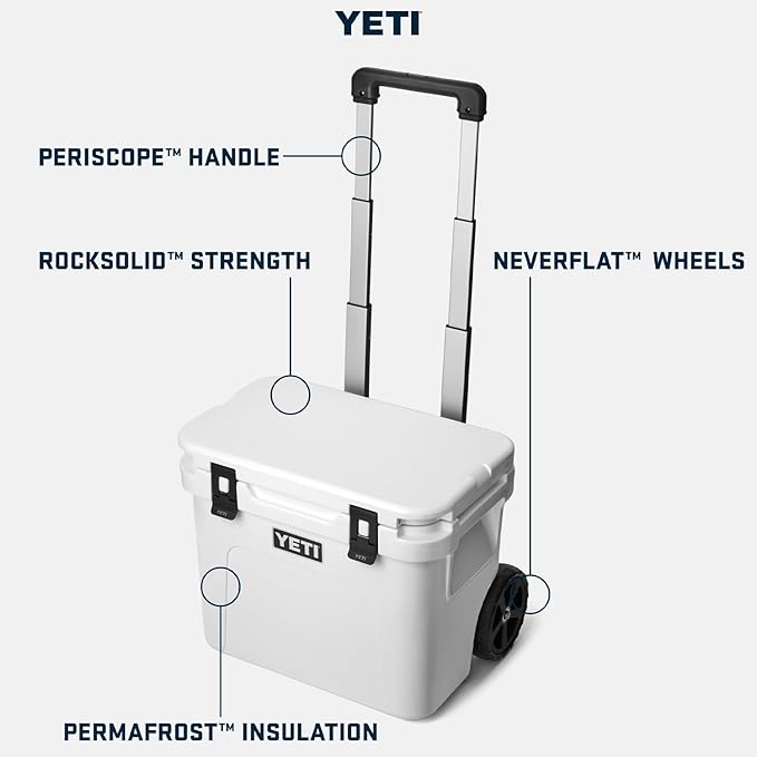 YETI Roadie 32QT Wheeled Insulated Cooler – Portable Ice Chest with Handle
