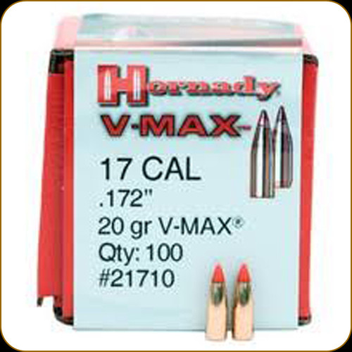 Hornady - 17 Cal - 20 Gr - V-Max - Flat Base - 100ct - 21710