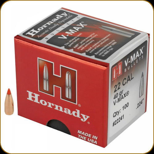 Hornady - 22 Cal - 40 Gr - V-Max - Boat Tail - 100ct - 22241