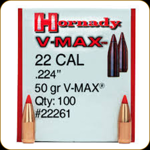 Hornady - 22 Cal - 50 Gr - V-Max  - 100ct - 22261
