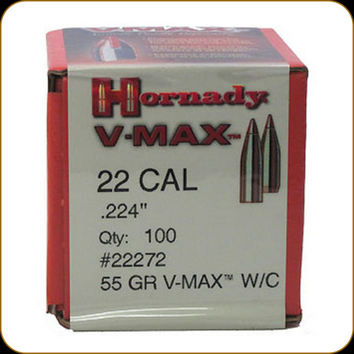 Hornady - 22 Cal - 55 Gr - V-Max w/Cannelure - 100ct - 22272