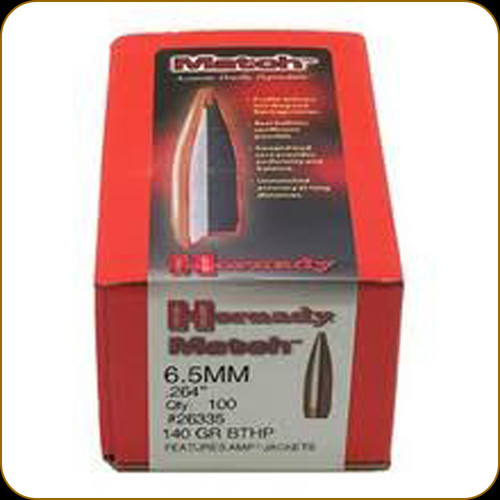 Hornady - 6.5mm - 140 Gr - Match - Boat Tail Hollow Point - 100ct - 26335