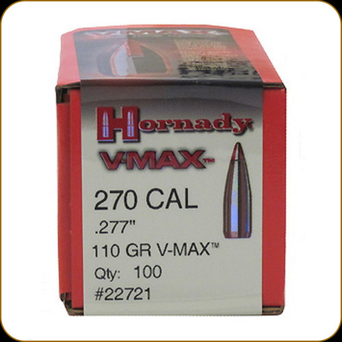 Hornady - 270 Cal - 110 Gr - V-Max - BT w/ Cannelure - 100ct - 22721