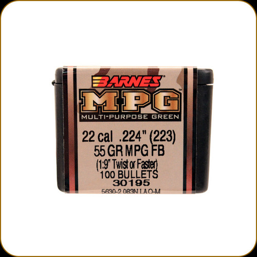 Barnes - 22 Cal - 55 Gr - Multi Purpose Green - Flat Base - 100ct - 30195/22476