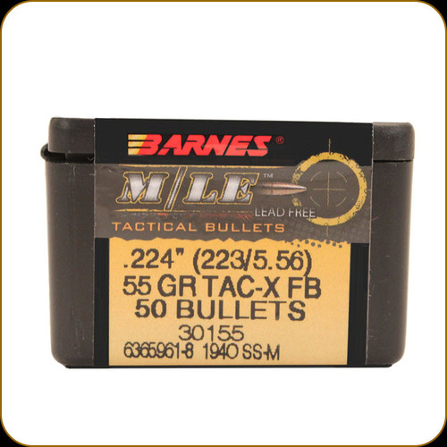 Barnes - 223/5.56 - 55 Gr - M/LE Tac-X - Flat Base - 50ct - 30155/22405