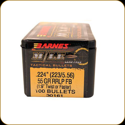 Barnes - 223/5.56 - 55 Gr - M/LE RRLP (Reduced Ricochet, Limited Penetration) - Flat Base - 100ct - 30161/22414