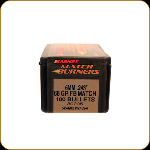 Barnes - 6mm - 68 Gr - Match Burner - Flat Base - 100ct - 30205
