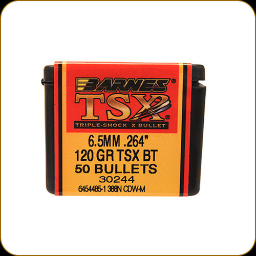 Barnes - 6.5mm - 120 Gr - TSX (Triple-Shock X) - Boat Tail - 50ct - 30244/26441