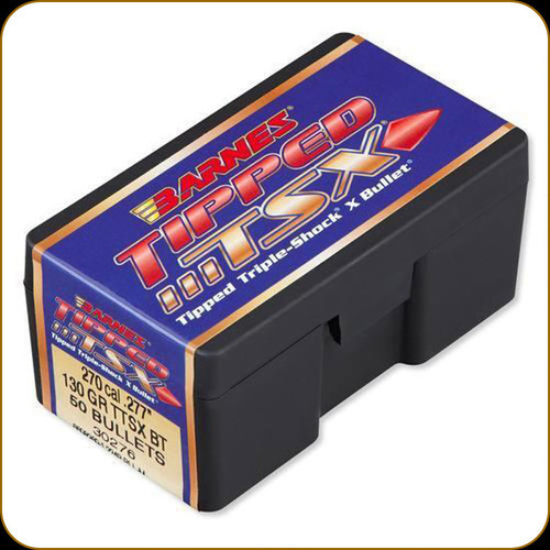 Barnes - 270 Cal - 130 Gr - TTSX (Tipped Triple-Shock X) - Boat Tail - 50ct - 30276