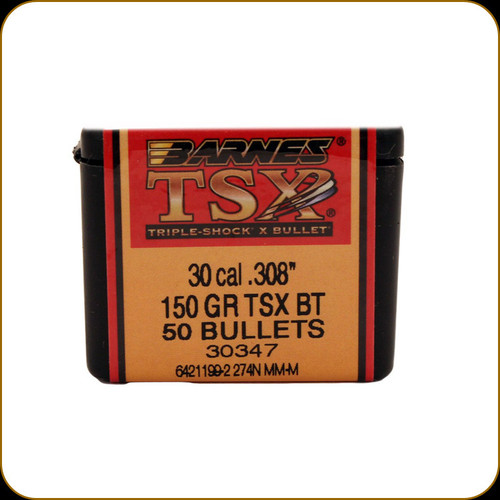 Barnes - 30 Cal - 150 Gr - TSX (Triple-Shock X) - Boat Tail - 50ct - 30347/30841